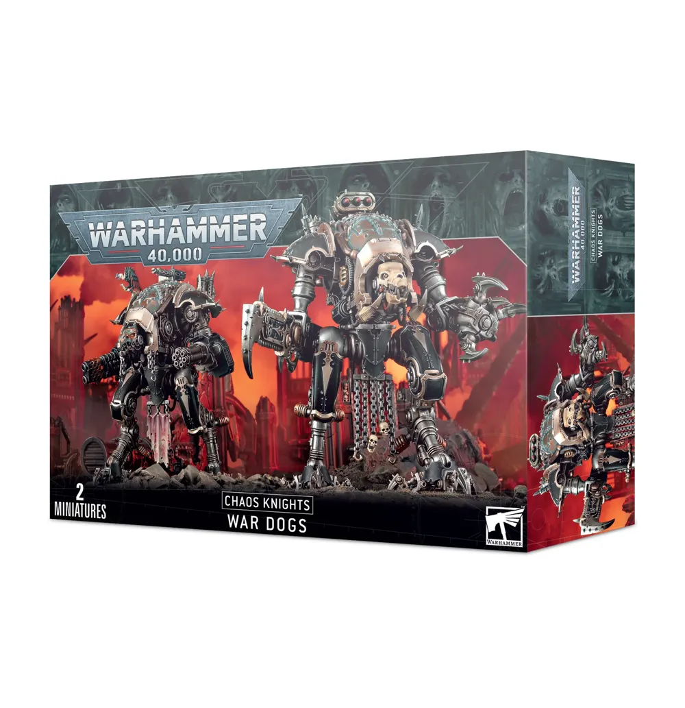 Krabice sady Games Workshop Chaos Knights: War Dogs pro Warhammer 40,000 se dvěma miniaturami