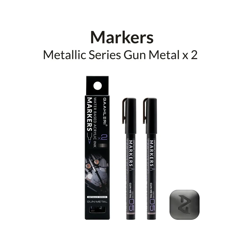 Dva metalické markery Gaahleri Metallic Series 45046 odstín Gun Metal GM-MS05