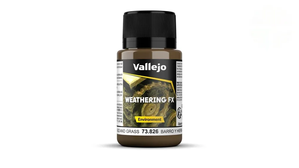 Lahvička Vallejo Weathering FX 73826 bláto s trávou (Mud and Grass Effect) 40 ml