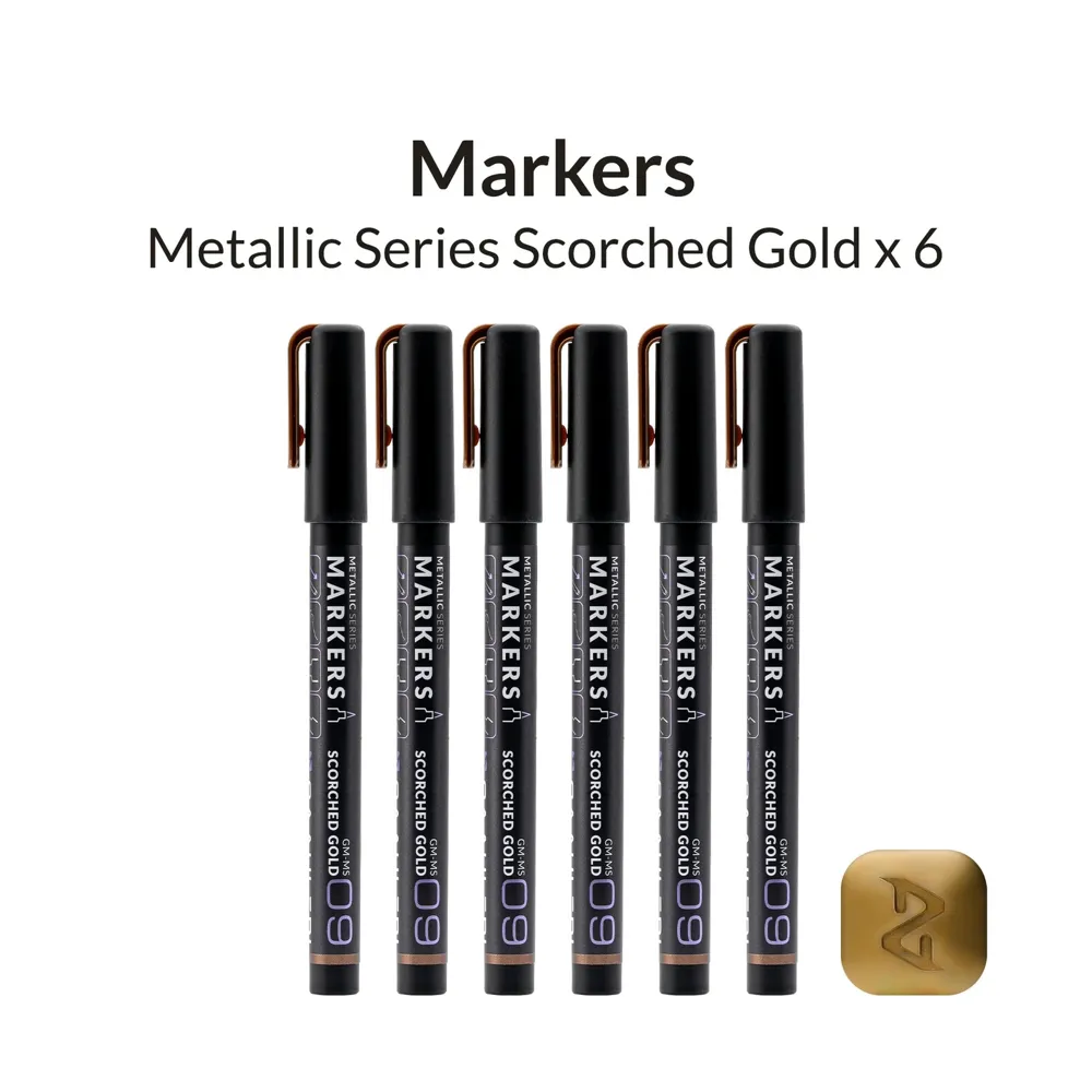 Metalické markery Gaahleri 45190 Metallic Series opálená zlatá GM-MS09, balení 6 ks