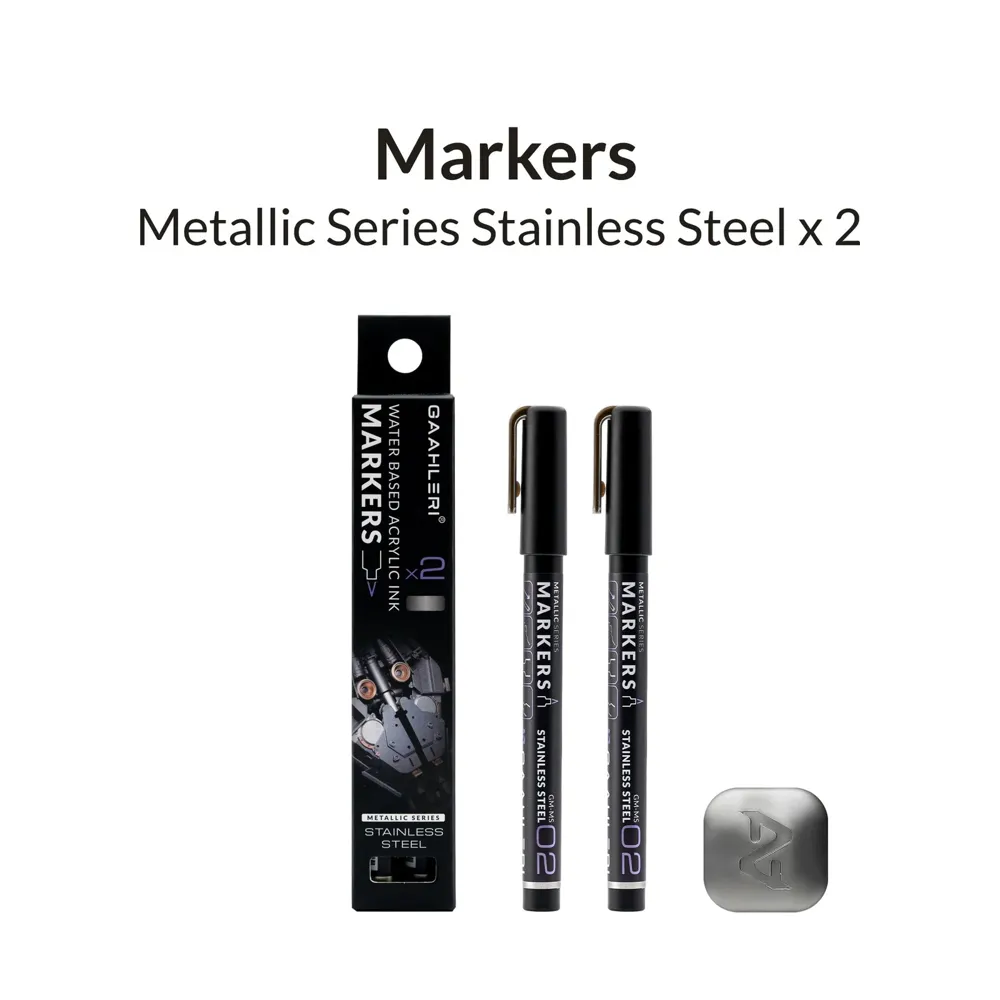 Dvojbalení metalických markerů Gaahleri Metallic Series 45015 GM-MS02 v odstínu nerezová ocel