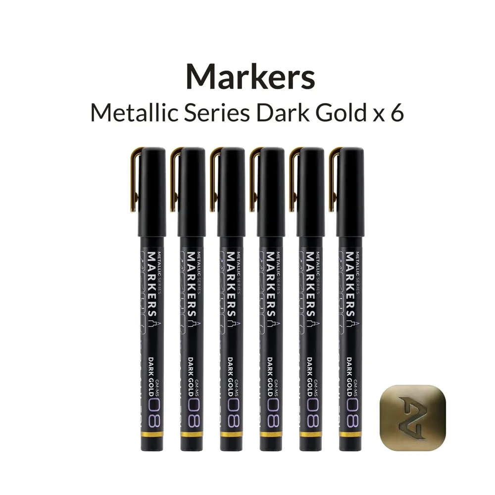 Balení šesti metalických markerů Gaahleri Metallic Series 45183 tmavě zlatá GM-MS08