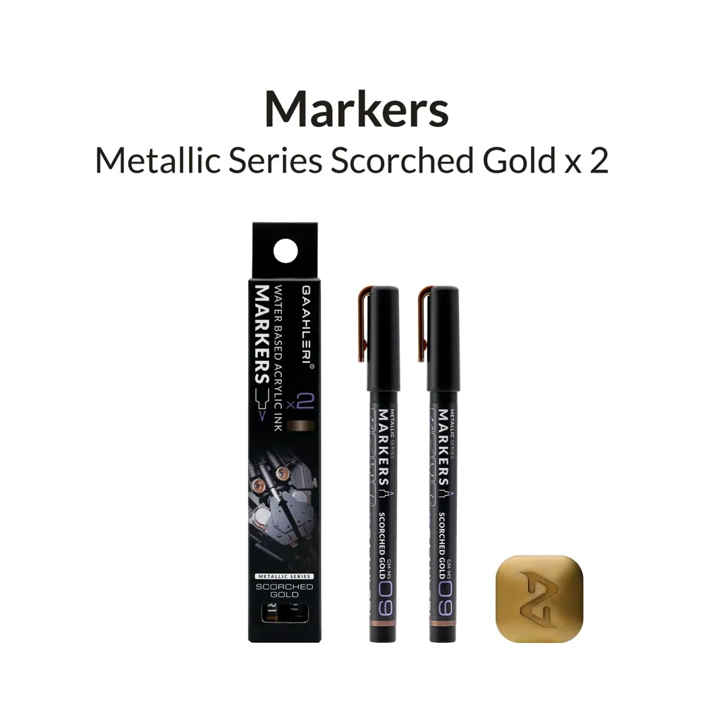 Dva metalické markery Gaahleri 45084 Metallic Series GM-MS09 opálená zlatá (Scorched Gold)