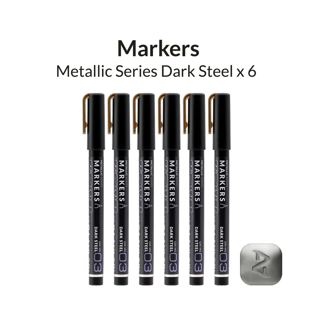 Metalické fixy Gaahleri Metallic Series 45138 tmavá ocel GM-MS03, balení 6 ks