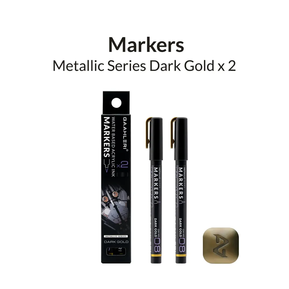 Dva metalické markery Gaahleri Metallic Series 45077 GM-MS08 tmavě zlatá