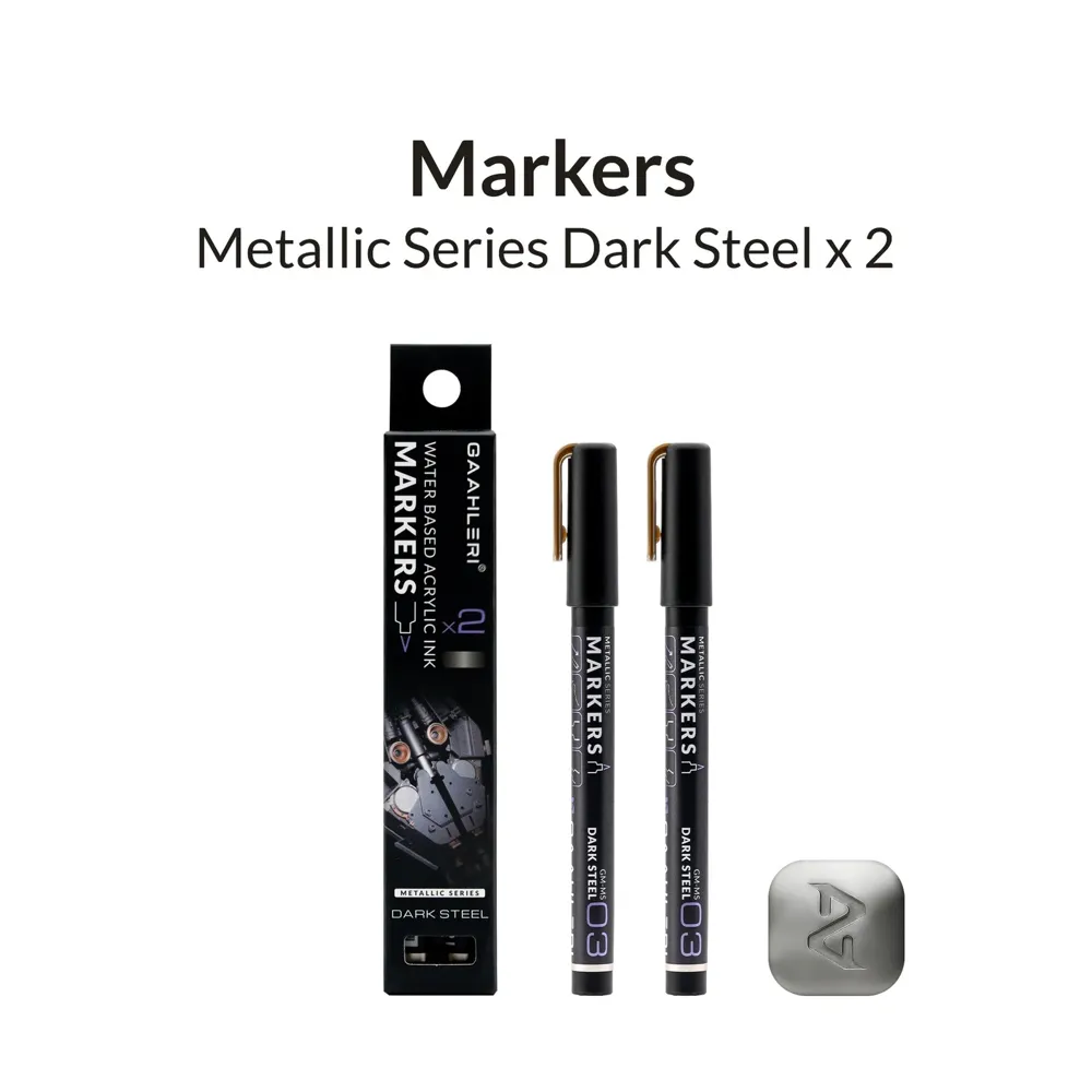 Dva metalické markery Gaahleri Metallic Series 45022 tmavá ocel GM-MS03