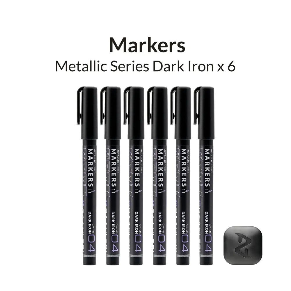 Metalické markery Gaahleri Metallic Series 45145 GM-MS04 tmavá železná, balení 6 ks
