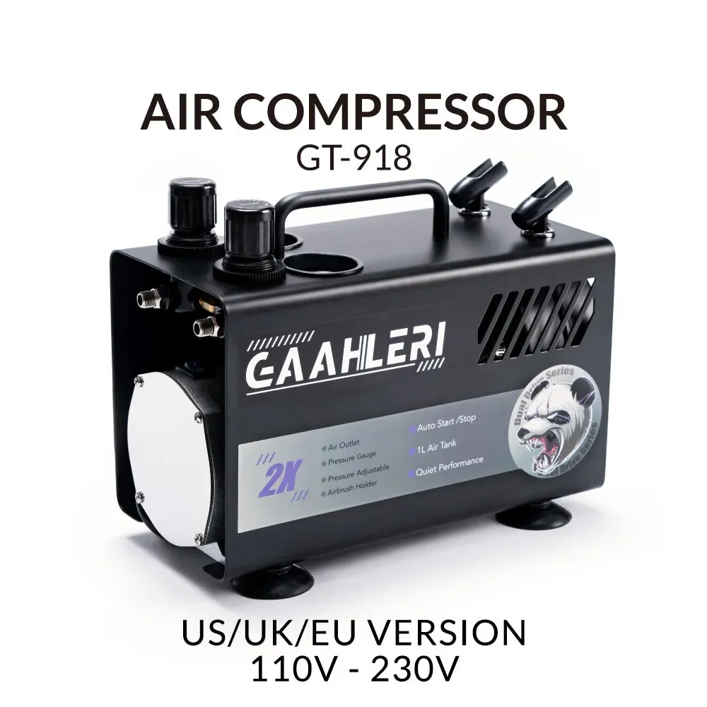 Stolní kompresor Gaahleri Dual Drive GT-918 43127 se vzdušníkem 1 l a dvěma výstupy pro airbrush