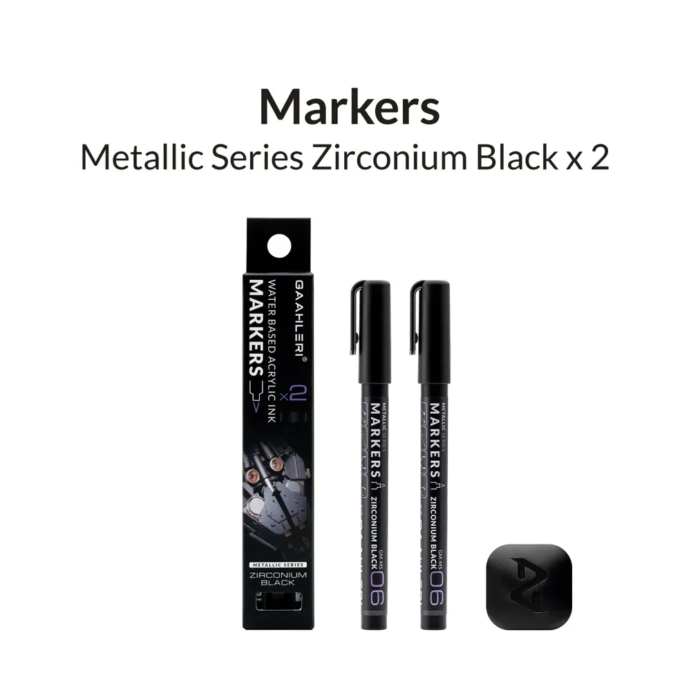 Dva metalické markery Gaahleri Metallic Series 45053 GM-MS06 zirkoniová černá