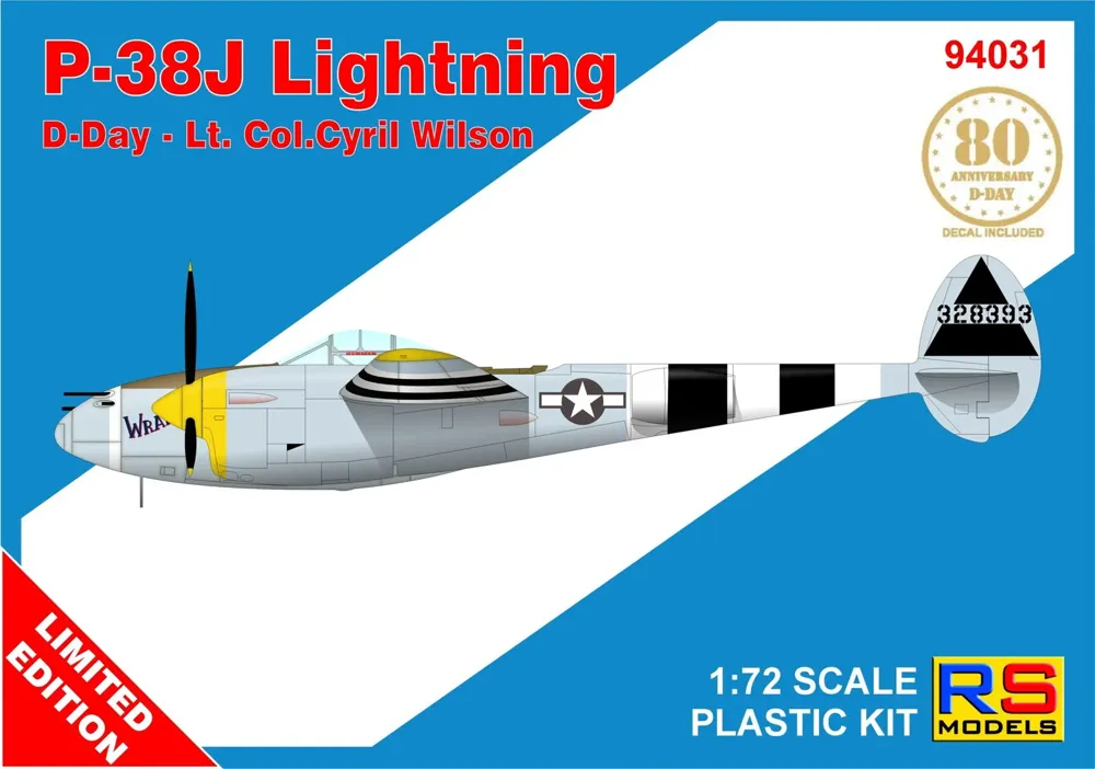Krabice plastikové stavebnice RS Models 94031 P-38J-15 Wrangler v měřítku 1/72