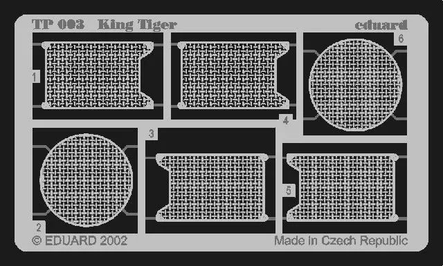 Barevná fotoleptaná sada Eduard TP003 King Tiger Zoom pro stavebnici Tamiya