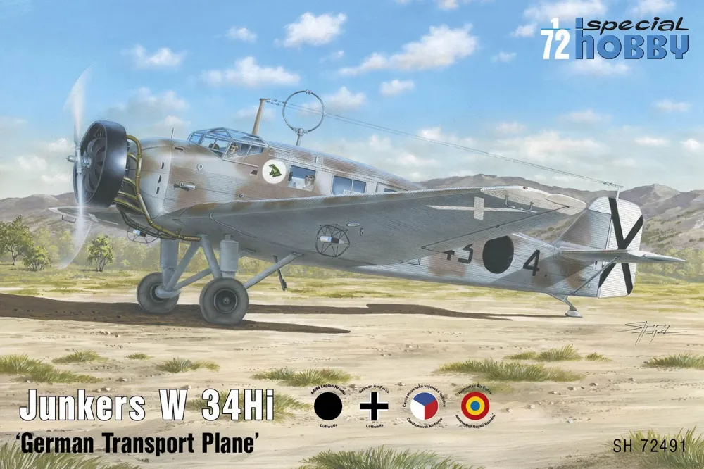 Krabice stavebnice Special Hobby SH72491 Junkers W 34Hi v měřítku 1/72