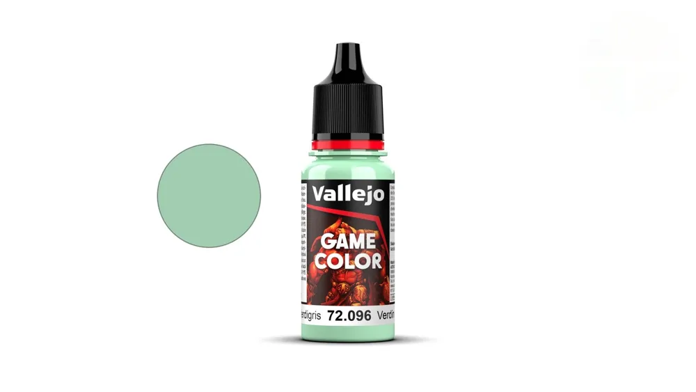 Lahvička akrylové barvy Vallejo Game Color 72096 měděnka (Verdigris Color) 18 ml