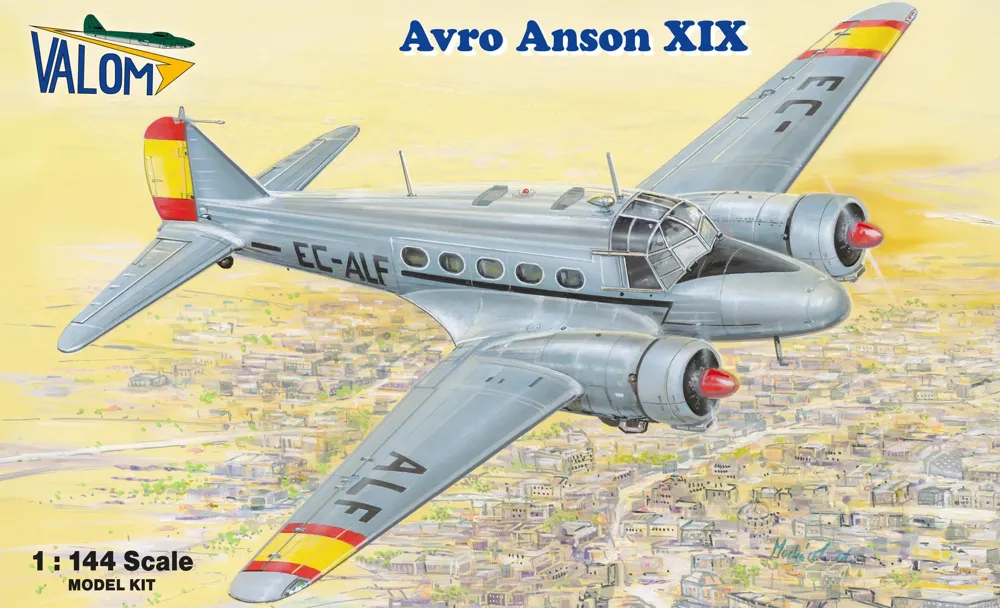 Krabice stavebnice Valom 1/144 Avro Anson XIX v civilním provedení