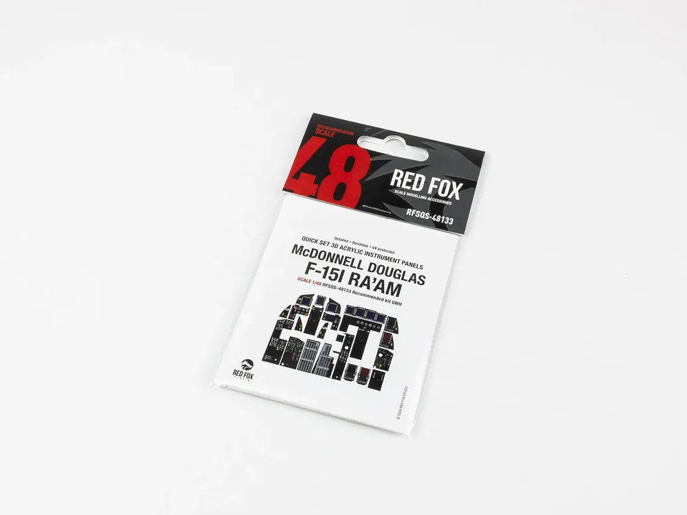 Předbarvený detailní set kokpitu Red Fox Studio Quick Set RFSQS-48133 F-15I Ra'am v měřítku 1/48