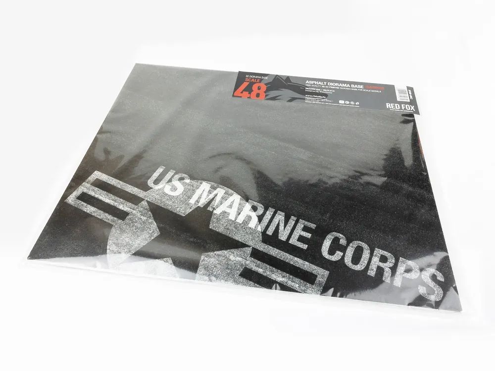 Diorámová podložka Red Fox Studio RFSDB-48042 s asfaltovým motivem a značením US Marine Corps, 1/48