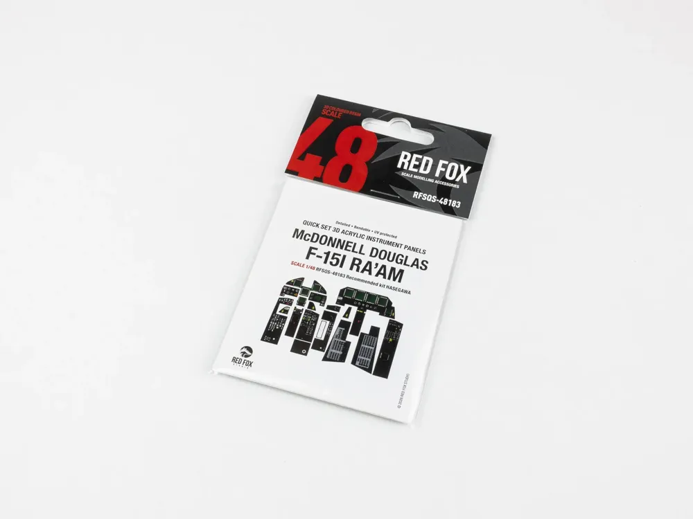 Barevné pryskyřičné díly kokpitu Red Fox Studio Quick Set 1/48 F-15I Ra'am pro Hasegawa
