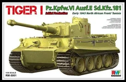 Krabice plastikové stavebnice Rye Field Model 1/35 Tiger I Initial Production RM-5001
