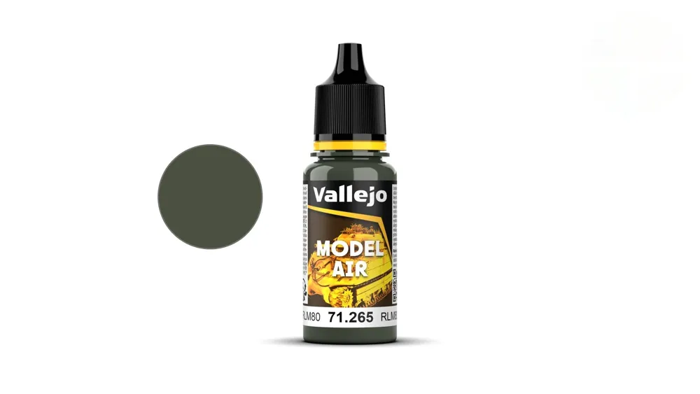 Lahvička akrylové barvy Vallejo Model Air 71265 olivová zelená RLM 80, 18 ml