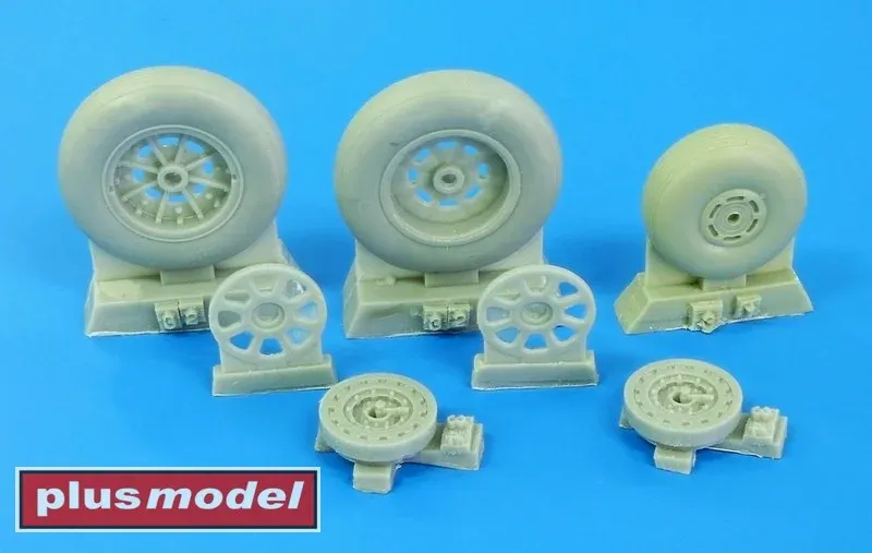 Resinová kola Plus Model AL3008 pro MiG-15 v měřítku 1/32 s maskovací šablonou