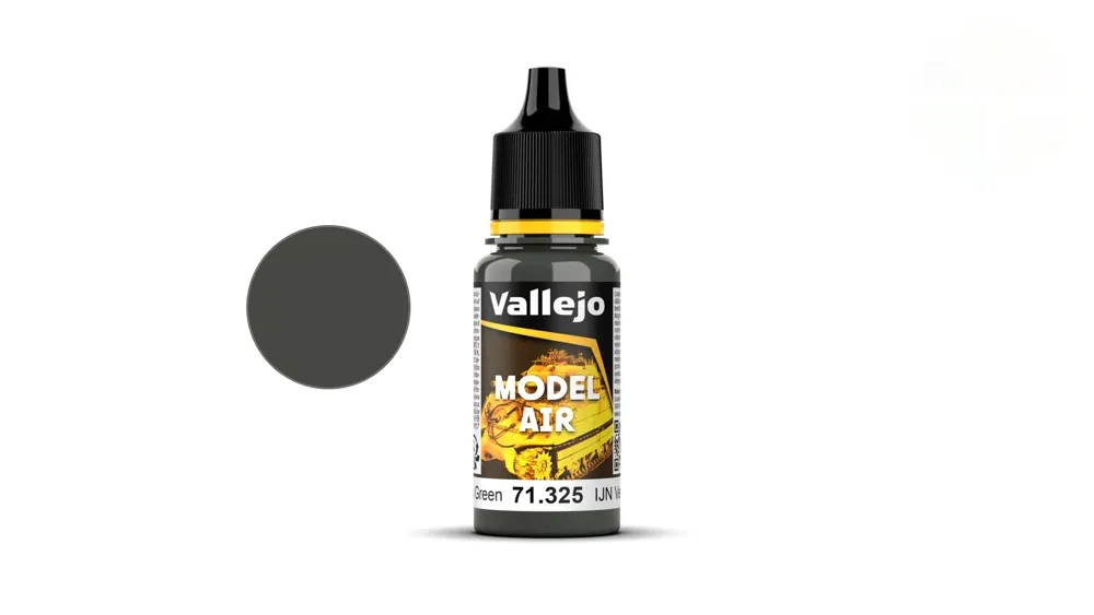 Lahvička akrylové barvy Vallejo Model Air 71325 IJN Dark Black Green 18 ml
