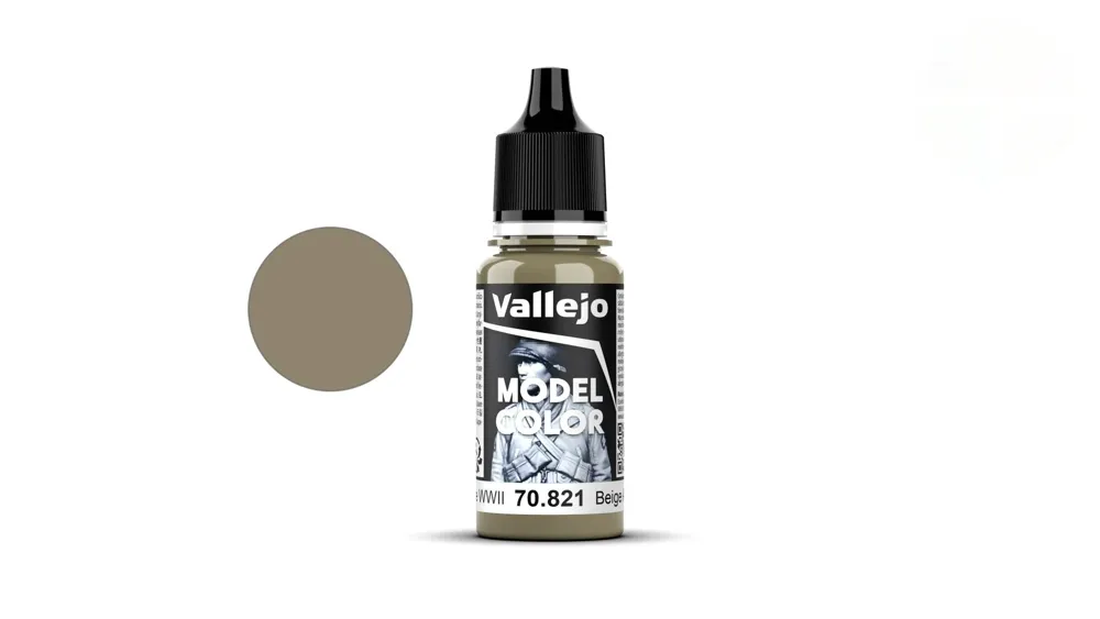 Lahvička akrylové barvy Vallejo Model Color 70821 německá béžová WWII matná, 18 ml