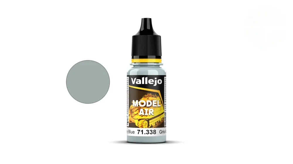 Lahvička akrylové barvy Vallejo Model Air 71338 šedomodrá Russian AF Grey Blue 18 ml