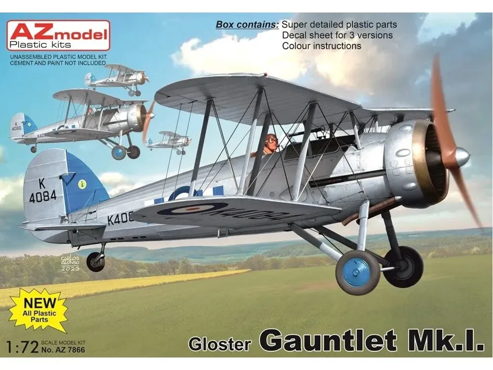 Krabice plastikové stavebnice AZ Model 1/72 Gloster Gauntlet Mk.I, kód AZ7866