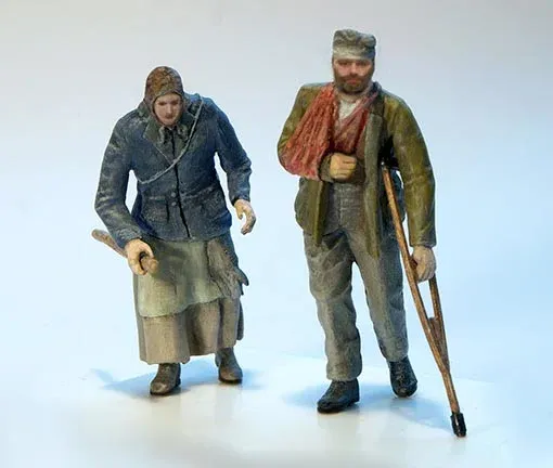 Resinové figurky Plus Model 319 invalida s babkou v měřítku 1/35
