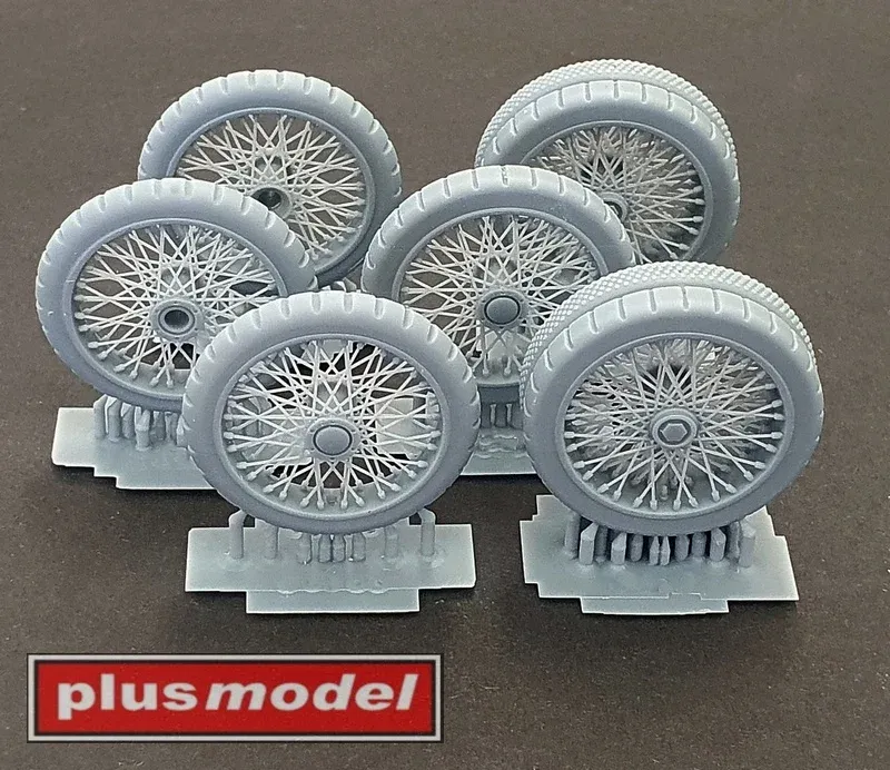 Plus Model DP3016 kolový set pro Lanchester 1/35 – díly kol z 3D tisku