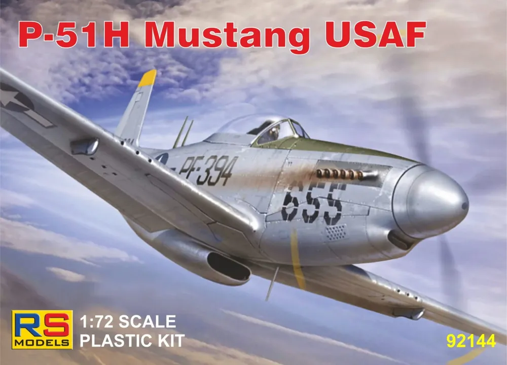 Krabice plastikové stavebnice RS Models 92144 P-51H Mustang v měřítku 1/72