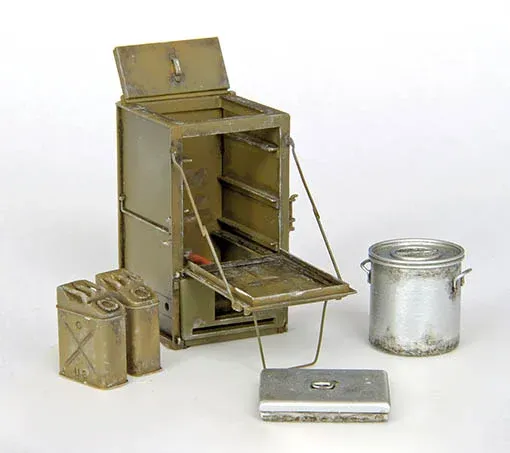 Resinové díly a fotolepty sady Plus Model 340 U.S. polní sporák M1937 v měřítku 1/35