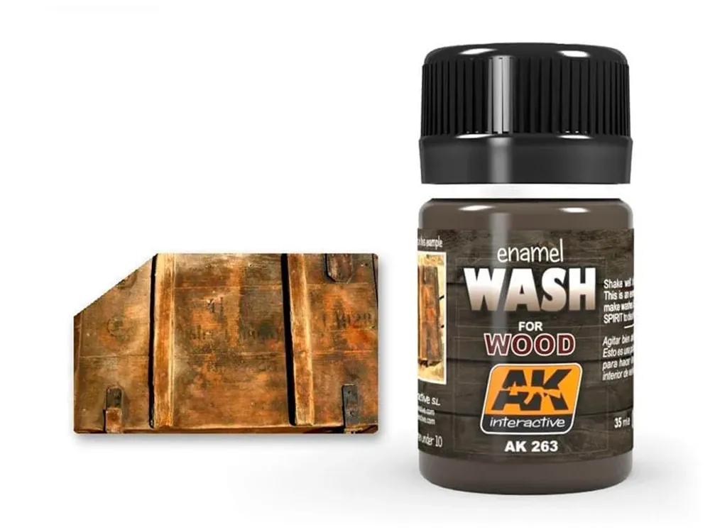 Lahvička AK Interactive Enamel Effects AK263 wash na dřevo 35 ml