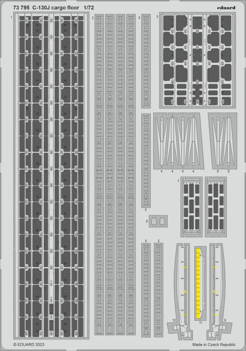 Fotoleptaná sada Eduard 73795 C-130J cargo floor 1/72 pro stavebnici Zvezda