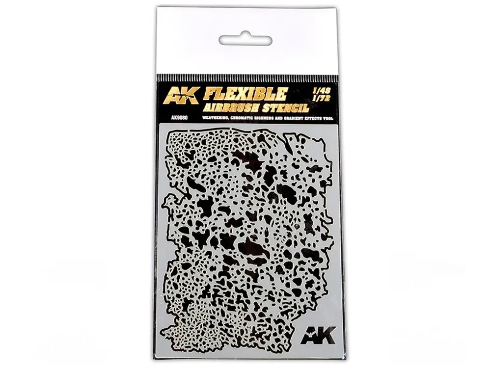 Flexibilní airbrush šablona AK Interactive AK9080 pro měřítka 1/48 a 1/72