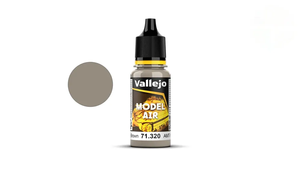 Lahvička akrylové barvy Vallejo Model Air 71320 AMT-1 světle šedohnědá 18 ml