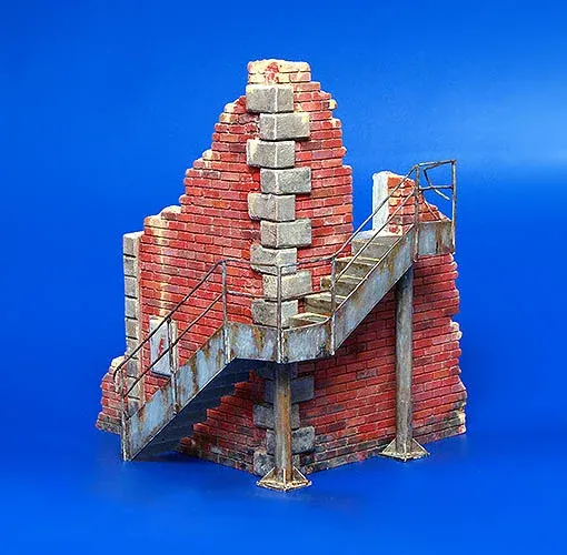 Plus Model 197 tovární roh se schody 1/35 – odlitky z tvrzené sádry pro dioráma