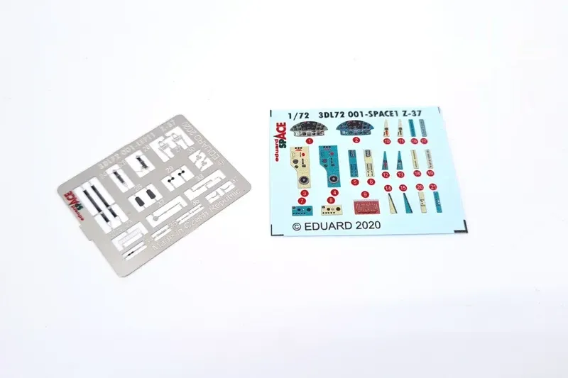 Set Eduard SPACE 3DL72001 Z-37 1/72 – aršík 3D obtisků a ocelových leptaných dílů