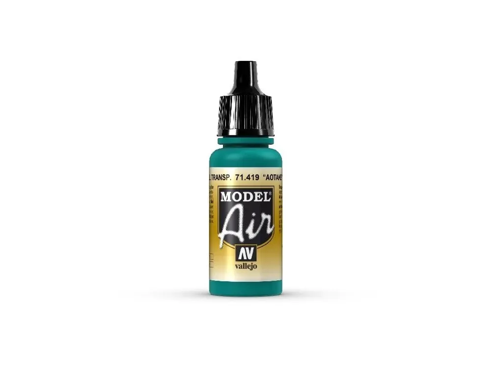 Lahvička akrylové barvy Vallejo Model Air 71419 Aotake transparentní modrá 18 ml