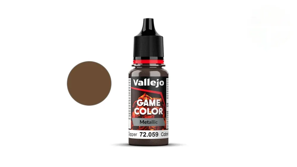 Lahvička akrylové barvy Vallejo Game Color 72059 tepaná měď metalická 18 ml