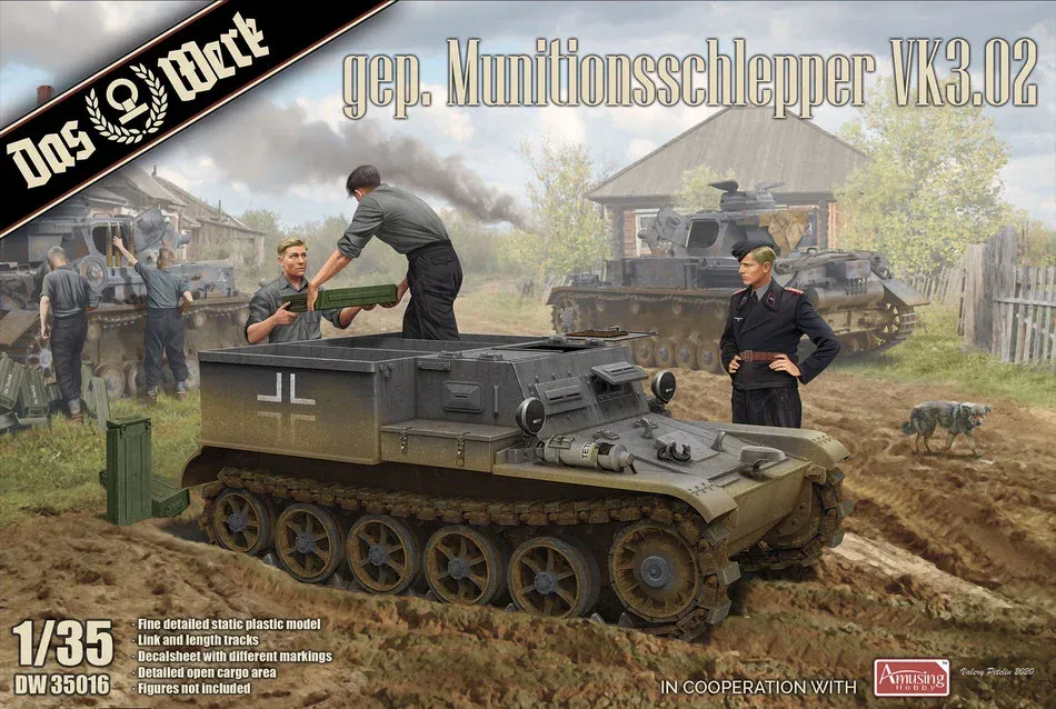 Krabice stavebnice Das Werk DW35016 1/35 Gepanzerter Munitionsschlepper VK3.02