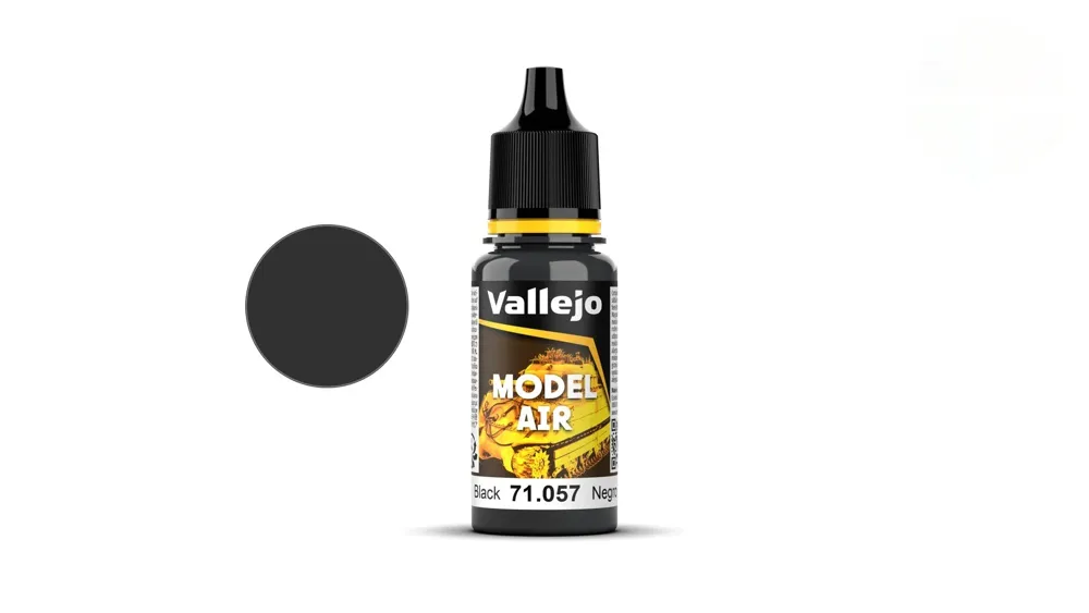 Lahvička akrylové barvy Vallejo Model Air 71057 černá Black 18 ml