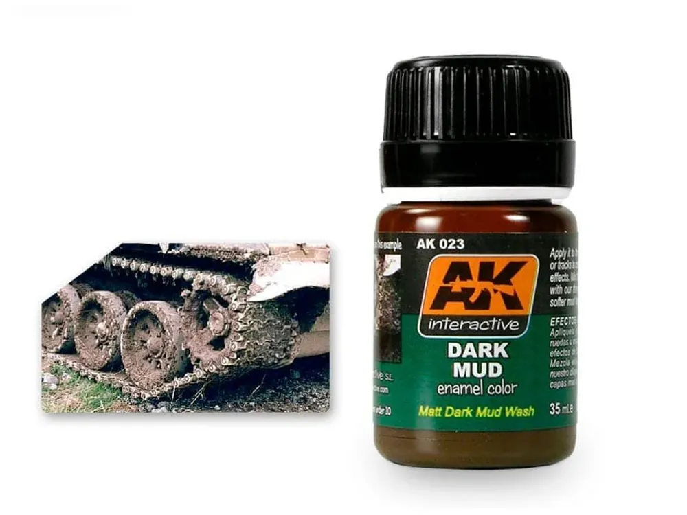 Lahvička AK Interactive Enamel Effects AK023 Dark Mud Effects 35 ml