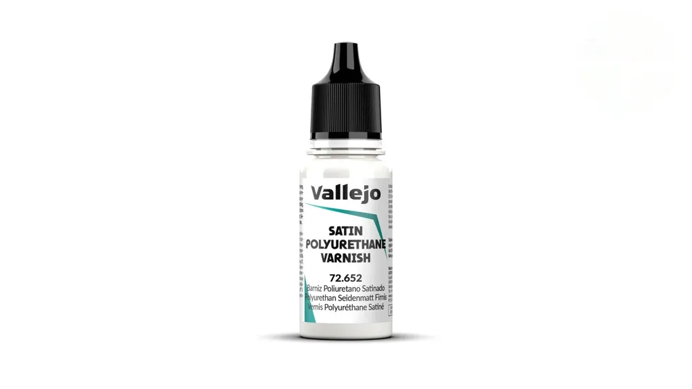 Lahvička Vallejo Varnish 72652 saténový polyuretanový lak 18 ml