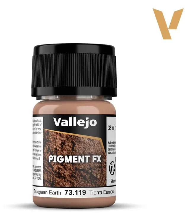 Kelímek práškového pigmentu Vallejo Pigment FX 73119 evropská zemina 35 ml