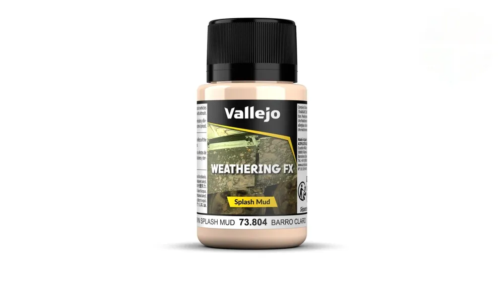 Lahvička Vallejo Weathering FX 73804 Light Brown Splash Mud, světle hnědé bláto, 40 ml