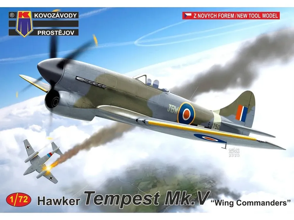 Krabice plastikové stavebnice Kovozávody Prostějov 1/72 Hawker Tempest Mk.V Wing Commanders KPM0219