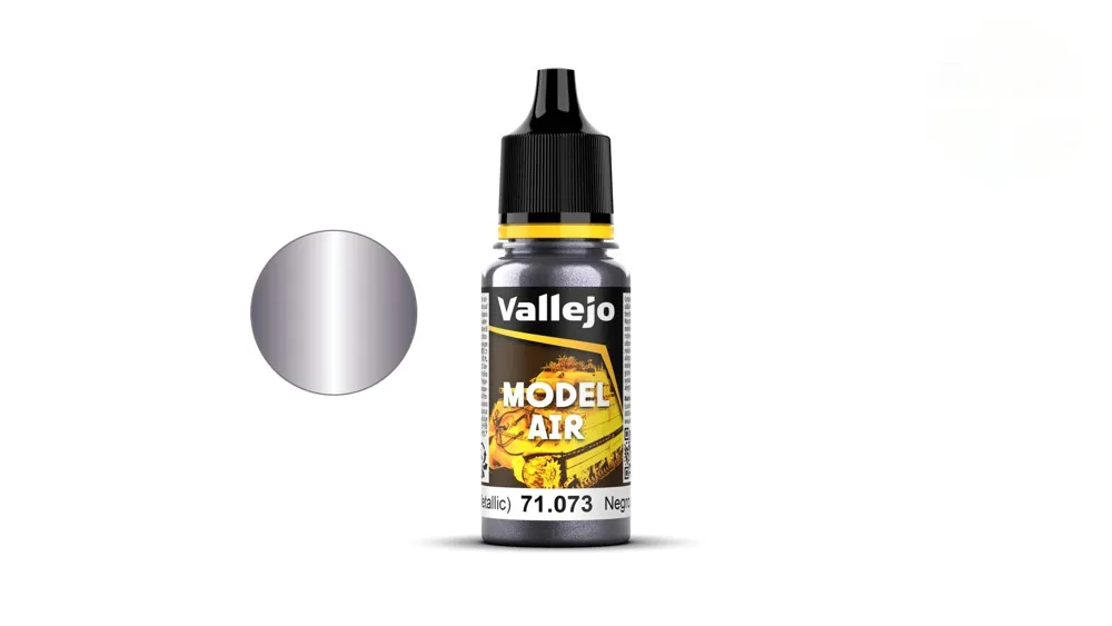 Lahvička akrylové barvy Vallejo Model Air 71073 černá 18 ml s kapátkem