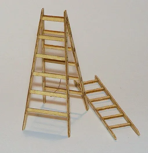 Sada Plus Model 397 štafle 1/35 – dřevěný laserem řezaný aršík a fotolepty