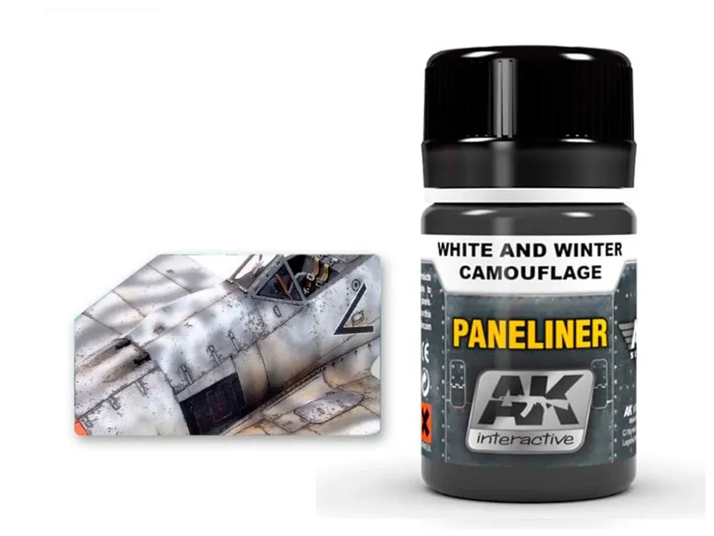 Lahvička emailového washe AK Interactive AK2074 Paneliner pro bílé a zimní kamufláže 35 ml